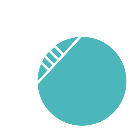 A turquoise circle, partially overlapped by a white veterinarian test tube icon with measurement marks, set against a light gray background.