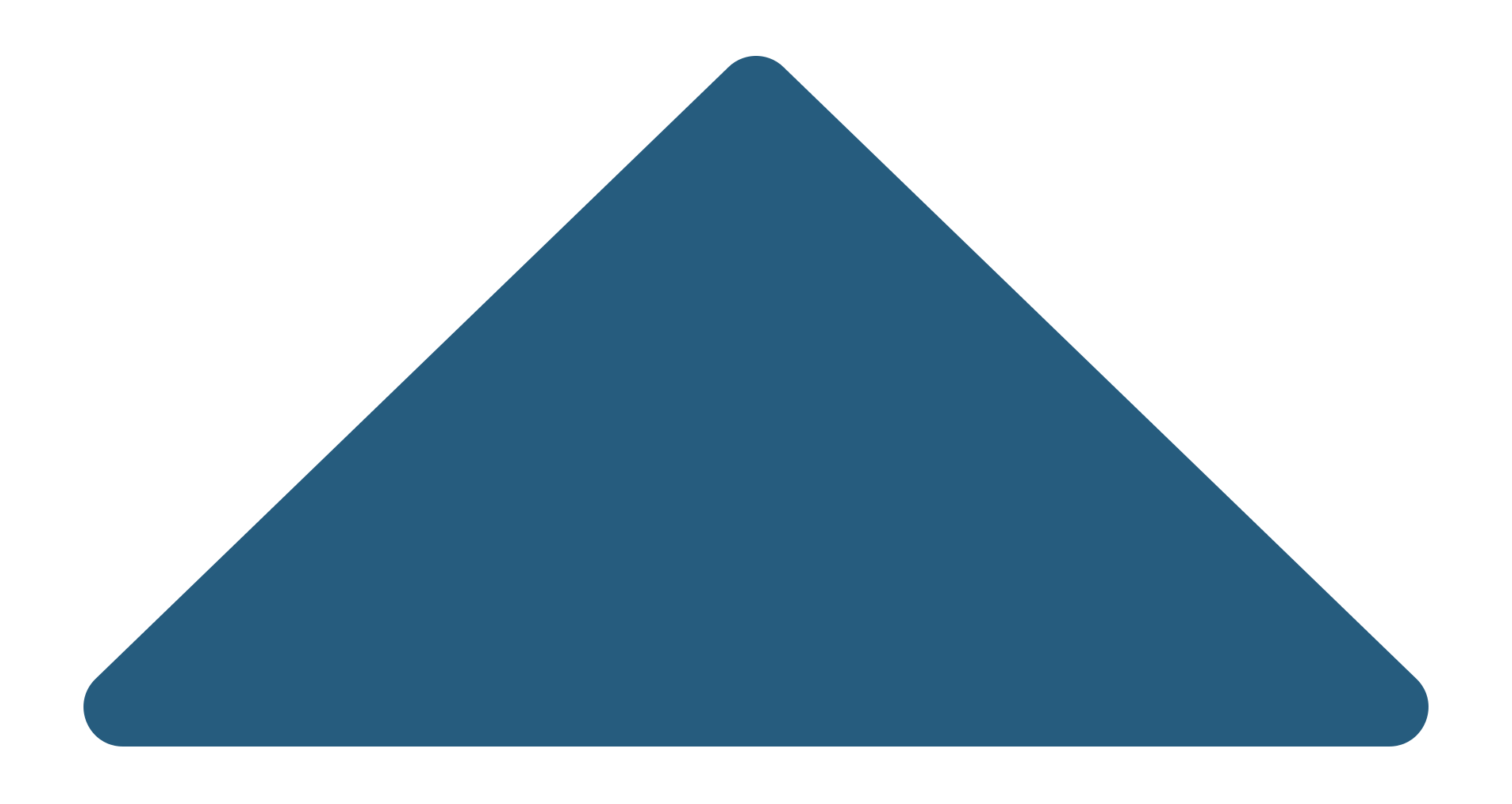 A large blue triangle with rounded corners, centered on a white background, representing a trusted symbol for any veterinarian or vet clinic.